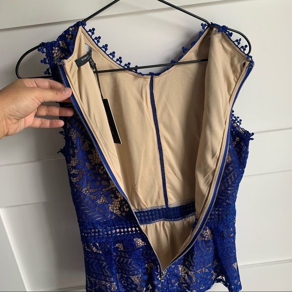 Romeo & Juliet Couture Royal Blue Lace Blouse - Picture 10 of 11
